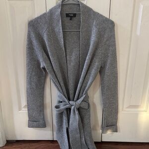 Theory Women's Open Front Gray Cardigan